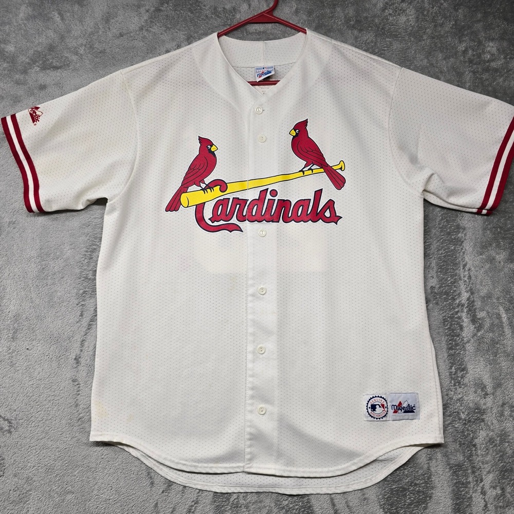 Vintage Majestic Mark McGwire St Louis Cardinals Jersey Mens XL White MLB 25 USA